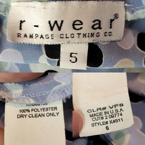 Vtg 90's Y2K Grunge Floral Maxi Skirt 5 Blue Flower Slits USA Phoebe - Picture 3 of 9